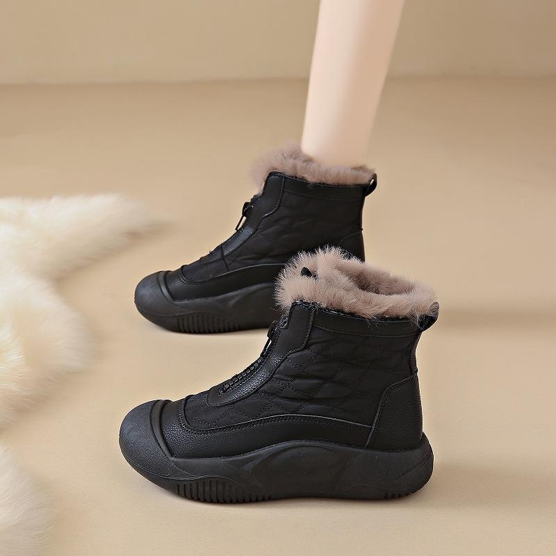 Winter velvet high-top shoes children's new outdoor casual short boots leather boots children's versatile warm cotton shoes women