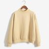 Damen-Sweatshirt mit einfarbigem Rollkragen, langen Ärmeln und Samt