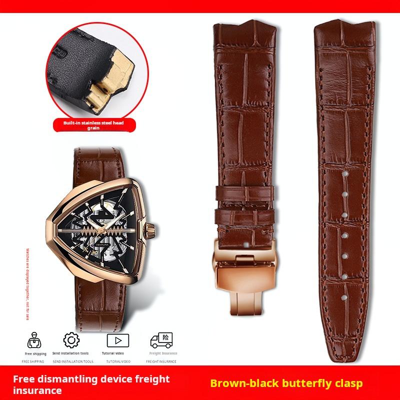 Für Hamilton VENTURA Presley 80. Jubiläum H24535331/H24525331/H24585331 Lederarmband Uhrenarmband Herren Schwarz Braun Armband