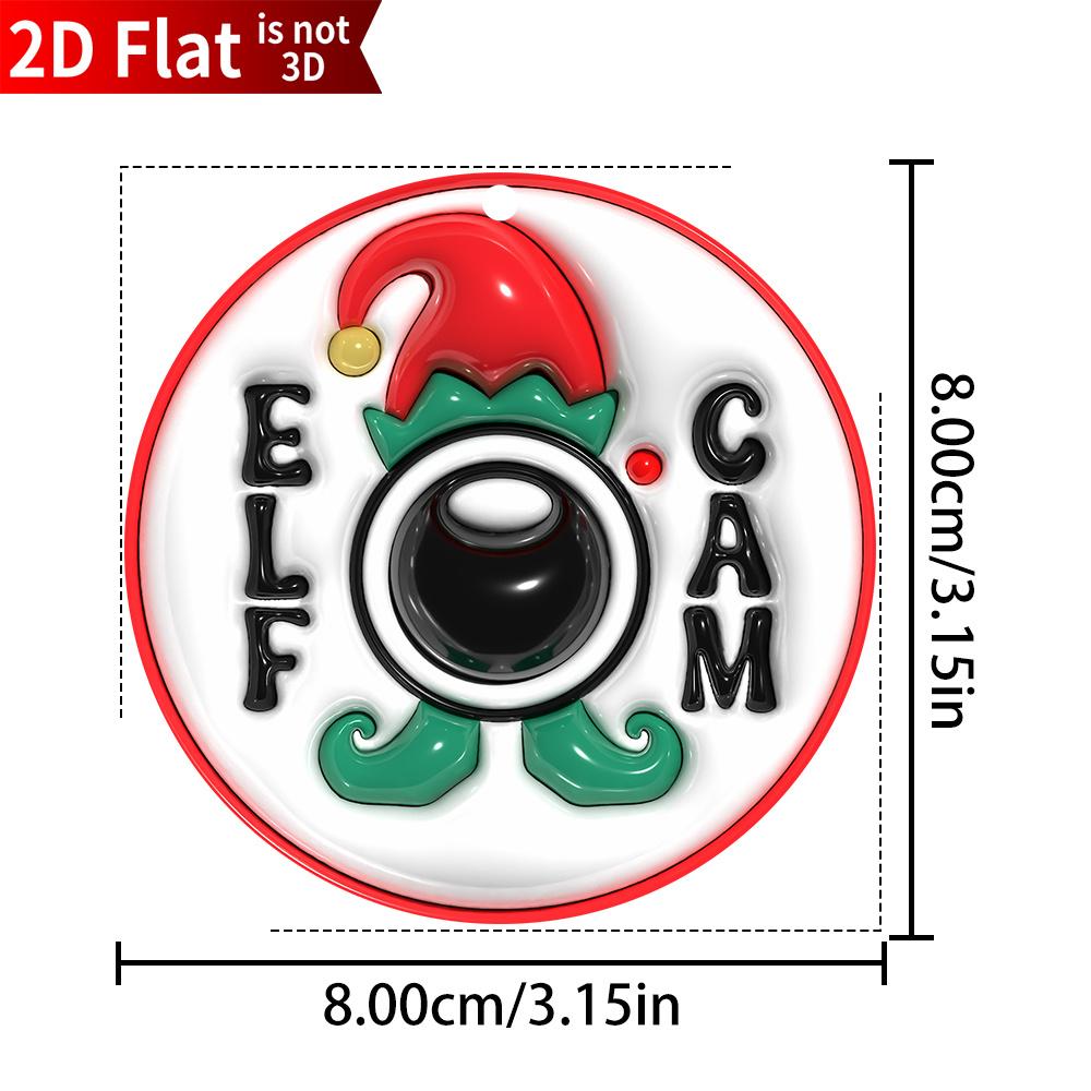 

1Pcs Christmas Tree Decoration Funny Elf Camera 2D Flat Camera Decoration Acrylic Pendant Christmas Happy Souvenir Decoration