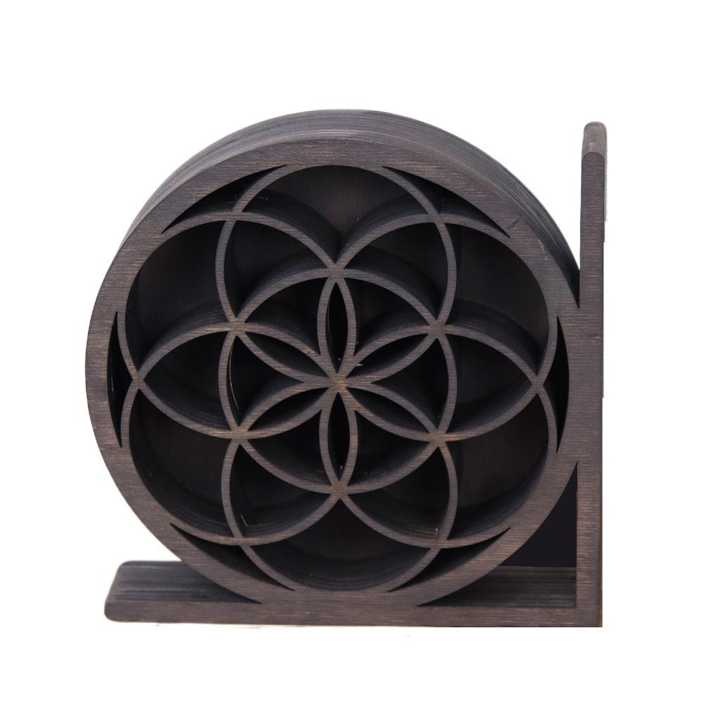 

Handmade Moon Display Stand Carved Wooden Storage Holder Creative Crystal Display Shelf Home Decor Style 3