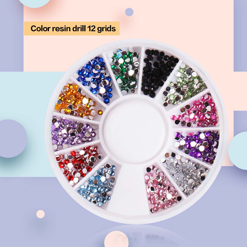 Rhinestone Art Disc Decoration with 12 Colors DIY Manicure Accessories