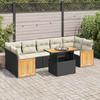 VidaXL Garden Furniture Set with Cushions 8 Pcs Black Braided Resin Acacia 3327682