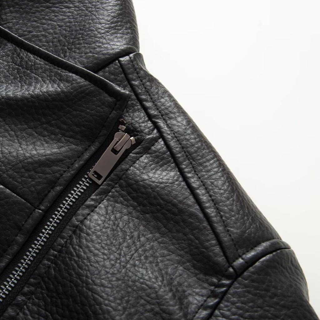 Neuer Herbststil: Europäischer und Amerikanischer Stil Modische Vielseitige Hoher Kragen Seitenreißverschluss Taille Taille Jacke