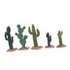 5pcs Artificial Mini Cactus Figurines Lifelike Simulated Cacti Plant Ornament for Sand Table Decoration