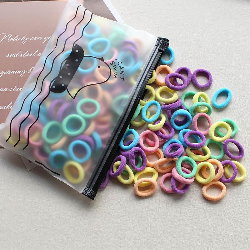 100pcs Women S Seamless Thumb Ring Hair Ties Bagged Ponytail Holders With Small Elastic Bands For Diy Simple Fashion Hair Cord