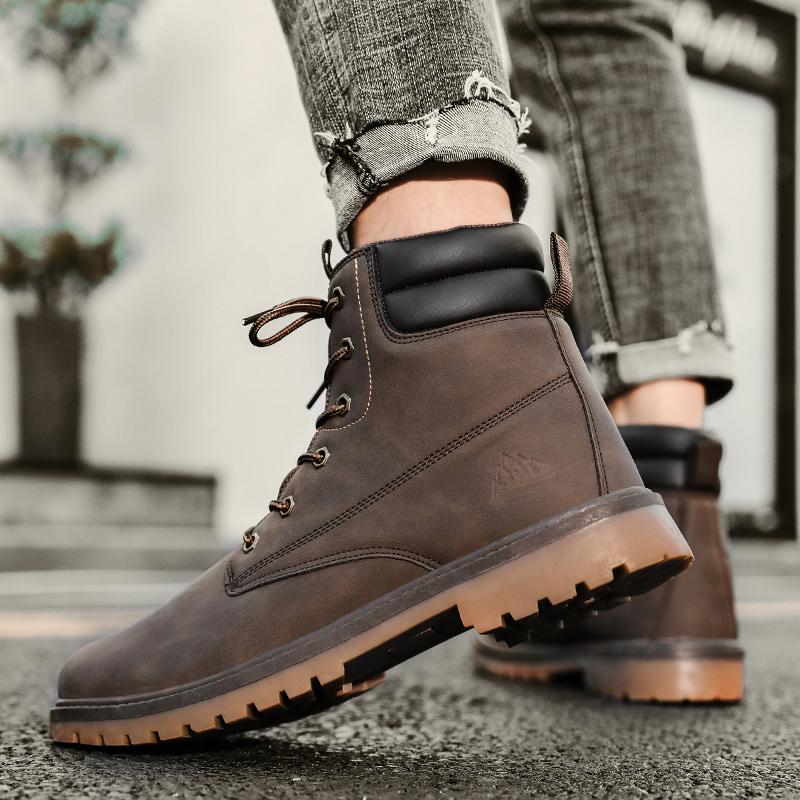 Mens Retro Tooling Boots Round Head wear-Resistant Anti-Skid lace up Martin Boots Mens Retro Tooling Boots Round Head wear-Resistant Anti-Skid lace up Martin Boots