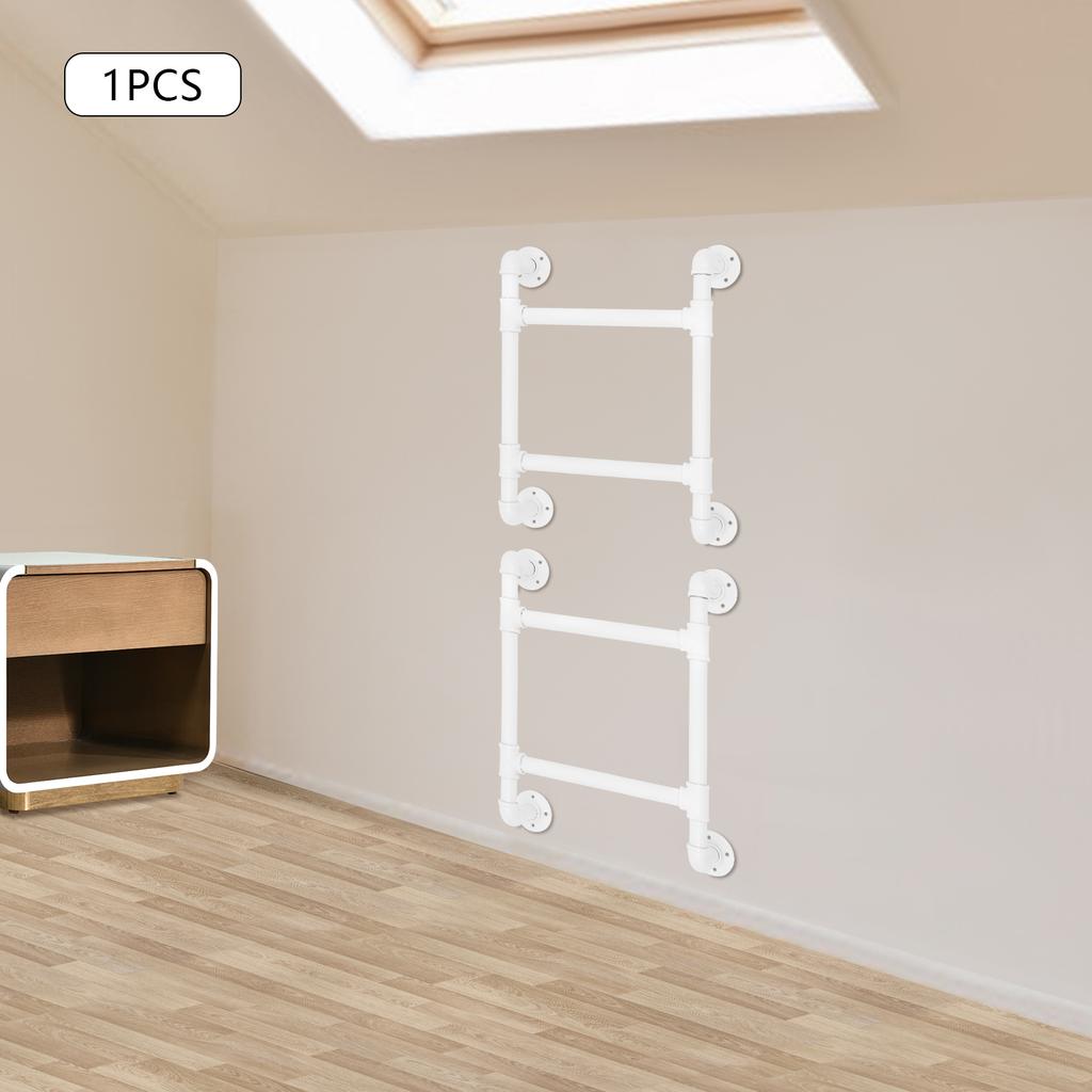 58cm 2-Stufen Weiße Eisenleiter, Wandmontierte Leitern, Montage erforderlich für Wohnmobile, Lofts
