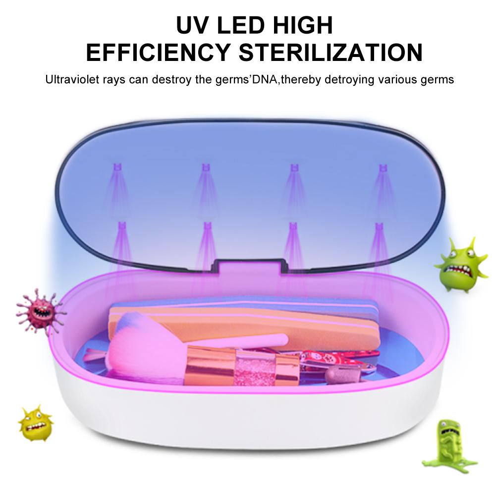 USB UV Case Jewelry Cleaner 60S / 90S Ultraviolet LED Box for Nail Art Tool for Comestic Beauty Salon