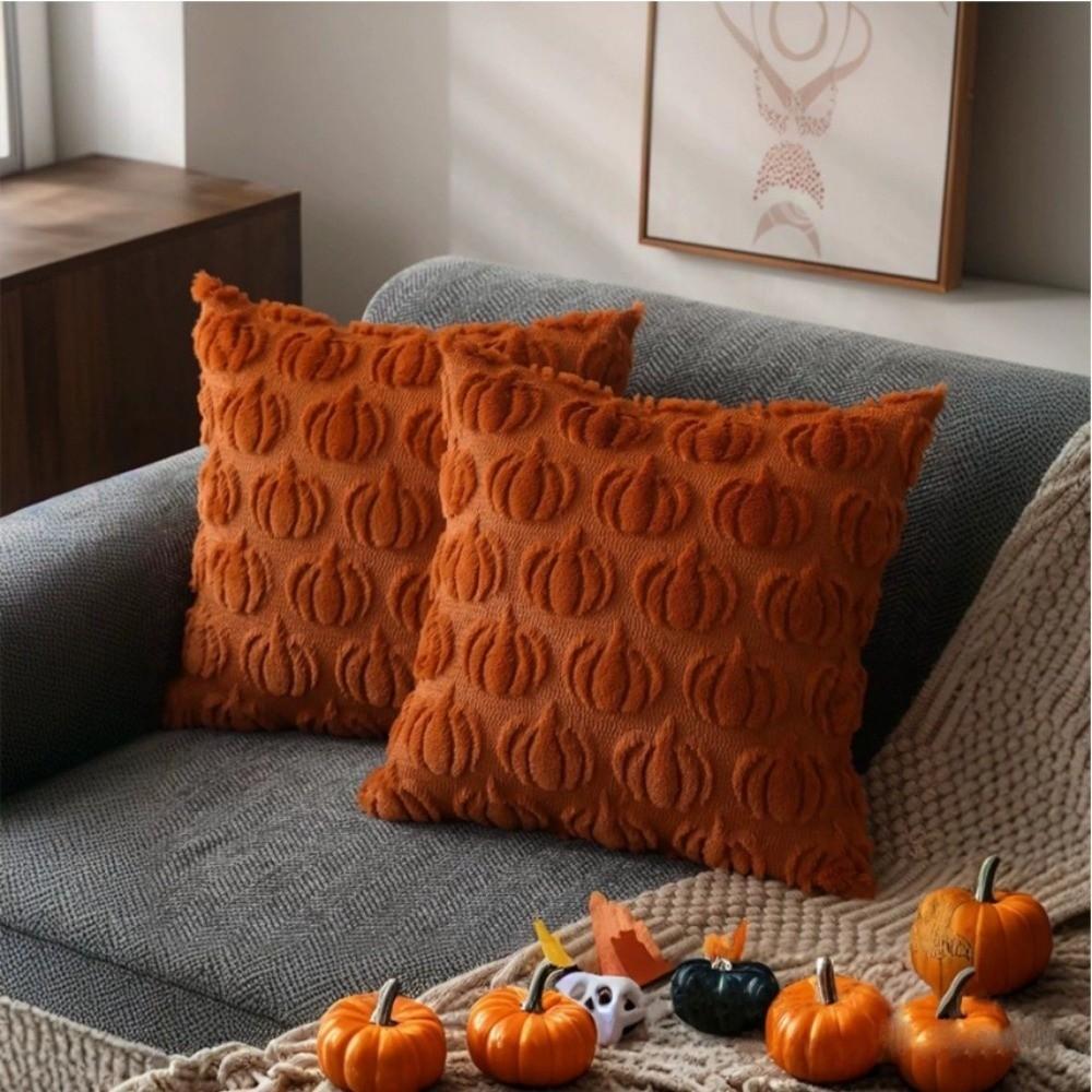 New Halloween Throw Pillow Covers 18x18 inch Soft Warm Pillowcase Pumpkin Pattern Pillow Cases Holiday Decor