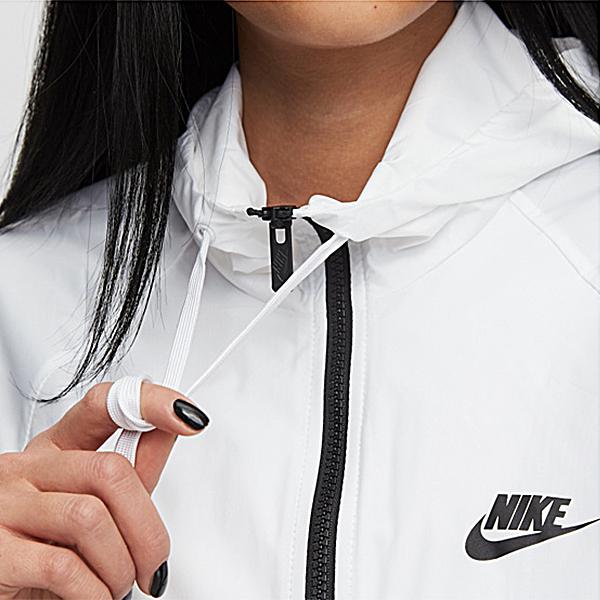 Nike Windrunner Sports Casual Hooded Jacket Women Jackets Black White BV3939-101