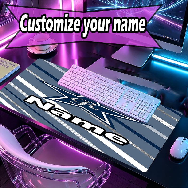 Custom Name Personalized Dallas Cowboys Pattern Mousepad, Laptop PC Desk Mat, Decorative Desk Mat for Home Keyboard Pad Gift