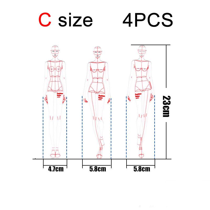 

Fashion Designer Ruler Set with Human Dynamic Template for Clothing Design, Line Drawing and Prototyping