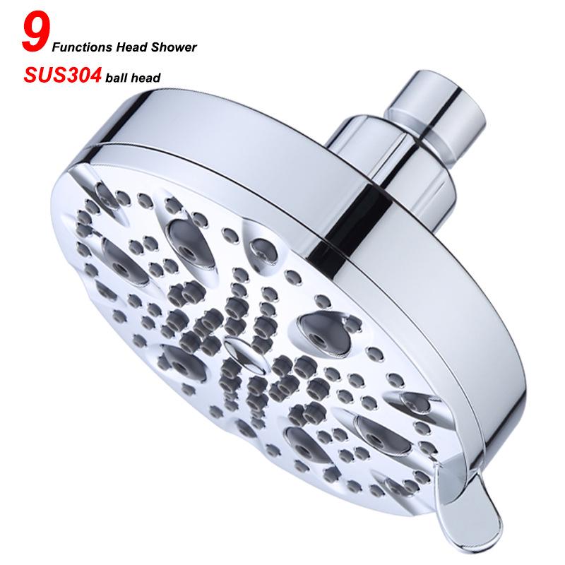 

American-Style 9-Function Booster Shower Head with Concealed 20-Level Filtration & Detachable Filter Cartridge, CUPC, Water-Saving Top Spray