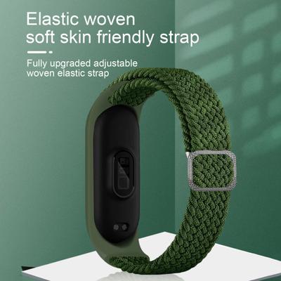 Řemínek k hodinkám Elastický Nastavitelný Nylonový Pletený 14mm Náramek Pásek Náramek pro Xiaomi Mi Band 3/4/5/6/NFC