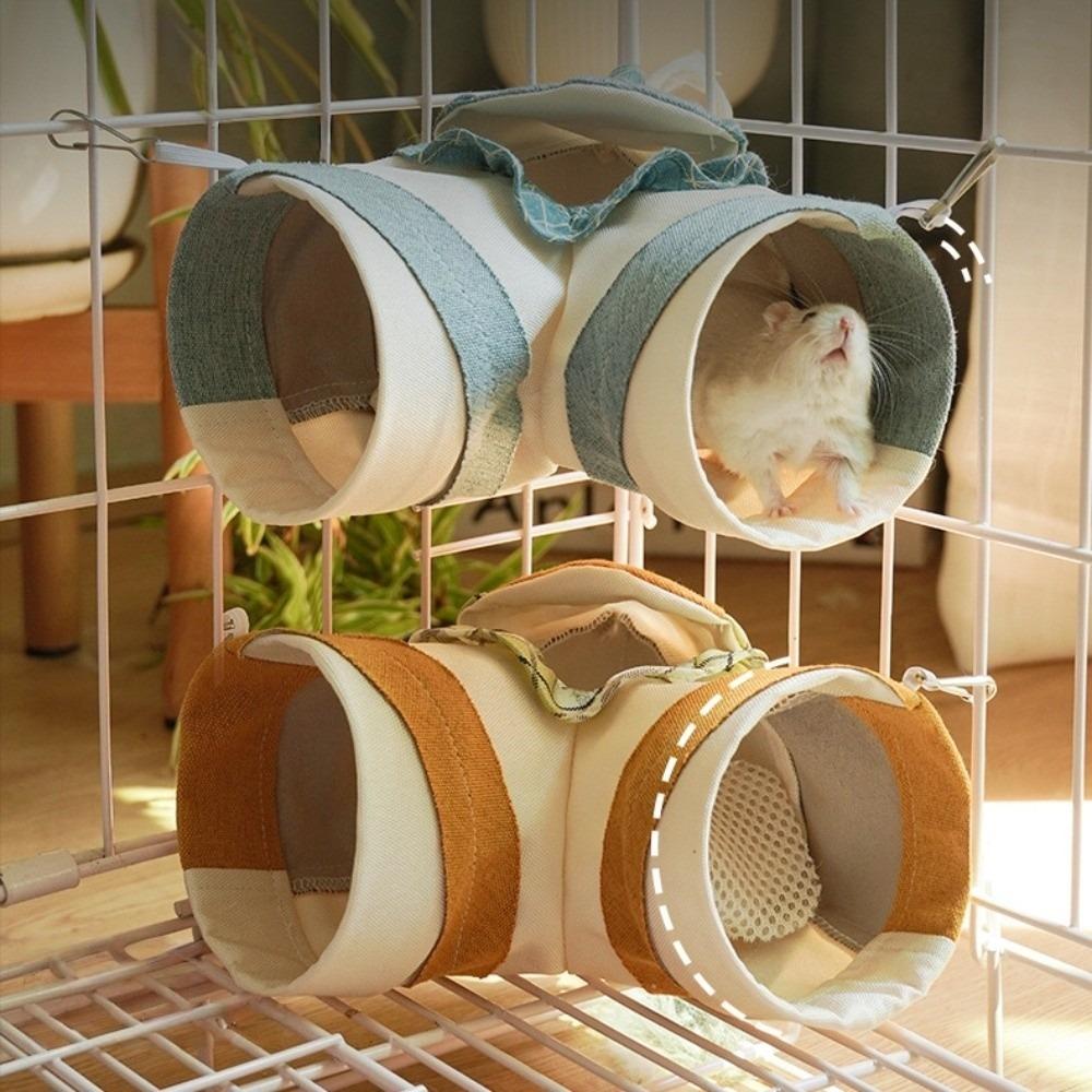 Durable Small Pet Hide Nest Fun Toy Badger Rabbit Ferret Play Tunnel Cage Accessory