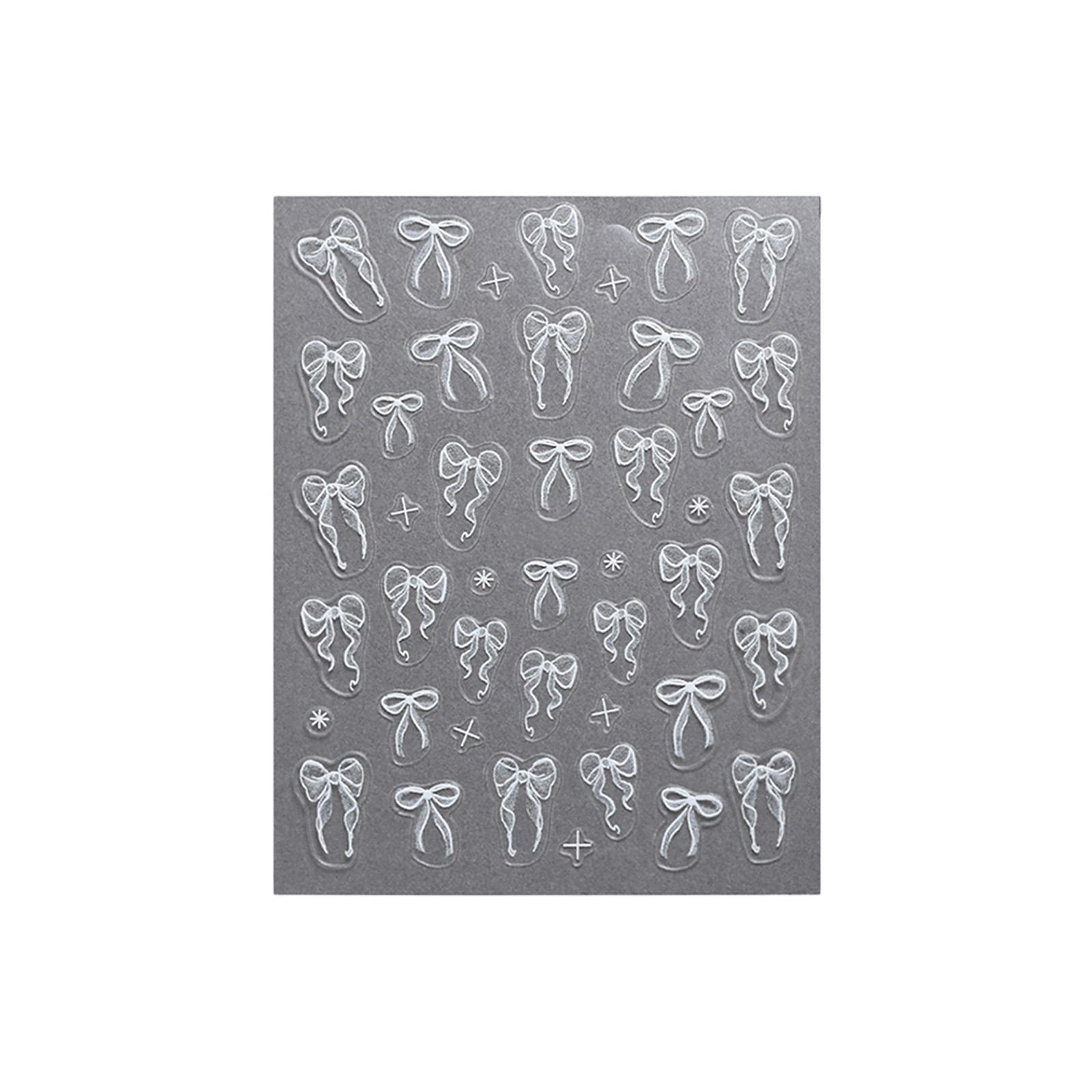 

3D Наклейка для ногтей в виде бантика, самоклеящиеся наклейки для ногтей, милые ленточные бантики, наклейки для нейл-арта, украшения для ногтей для вечеринки 312