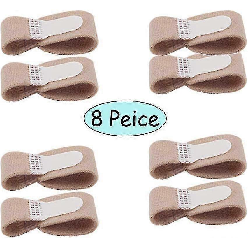 DYKOOK Broken Toe Wraps 8 Pcs/Pack M Size Fabric Toe Splint Toe Cushioned Bandages Finger Protectors Straightener Hammer Toe Separators