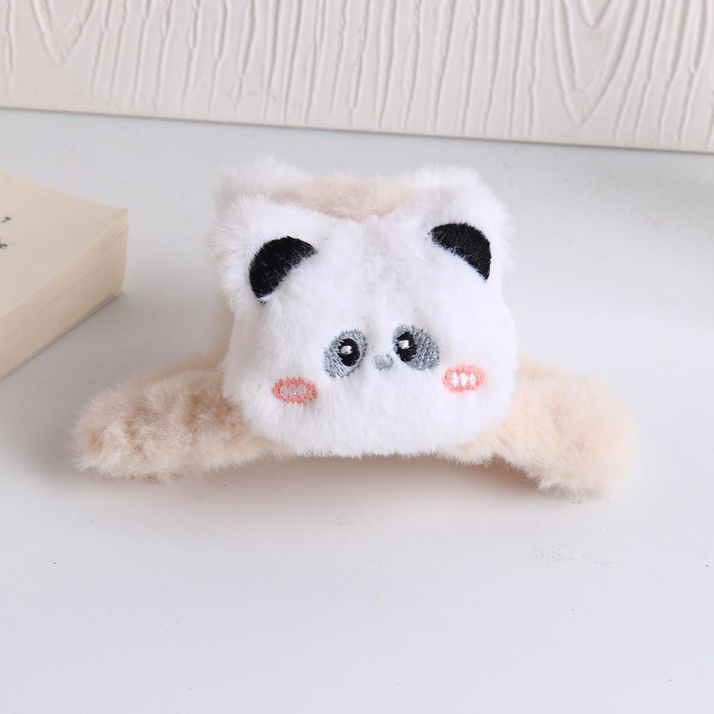 2024 Fluffy Onigiri Doll Hair Clip for Women - Large Plush Shark Claw Accessory for Autumn/Winter