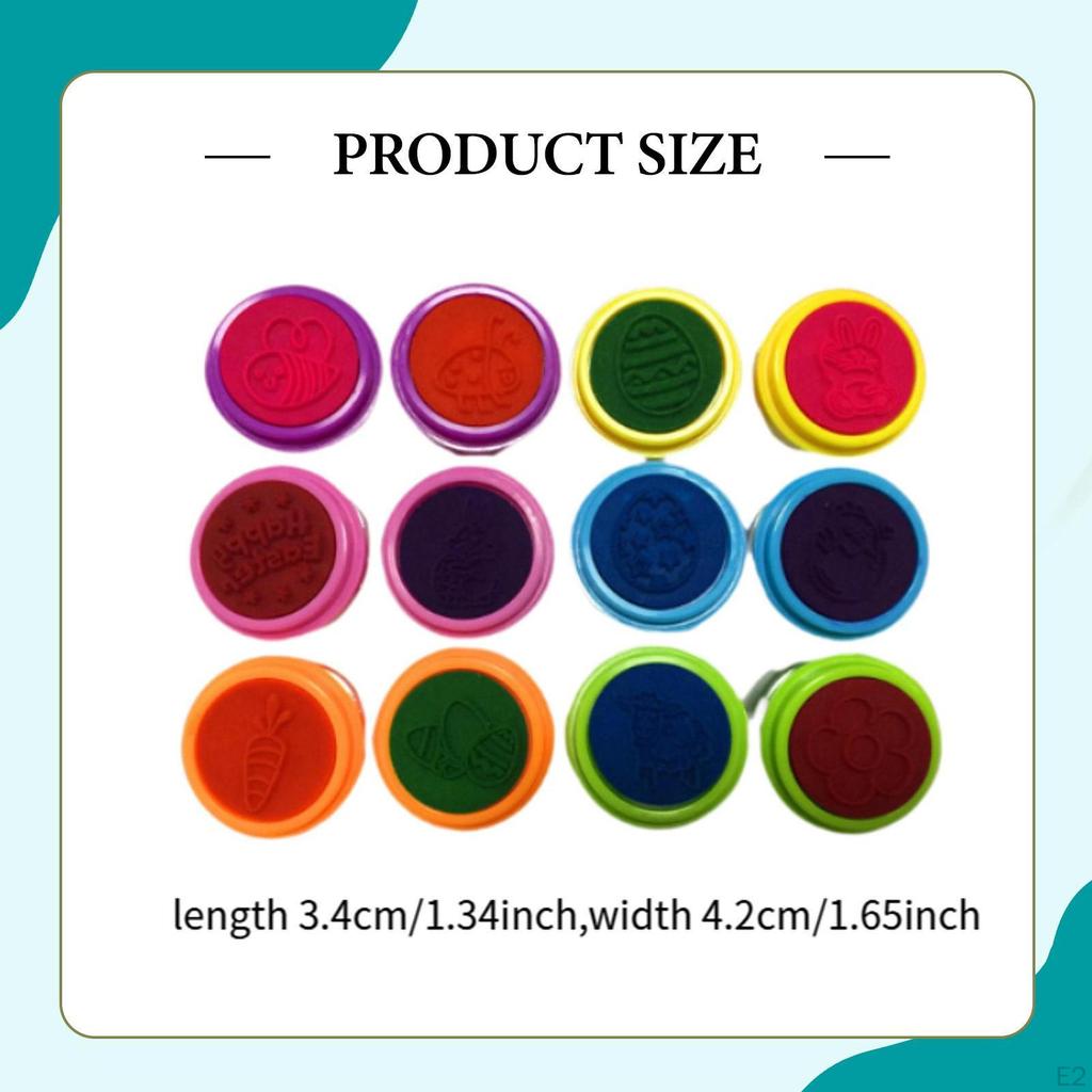 12Pcs Easter Egg Stampers Toys Basket Stuffers Fillers Lightweight Self Ink Stamp Stamps for