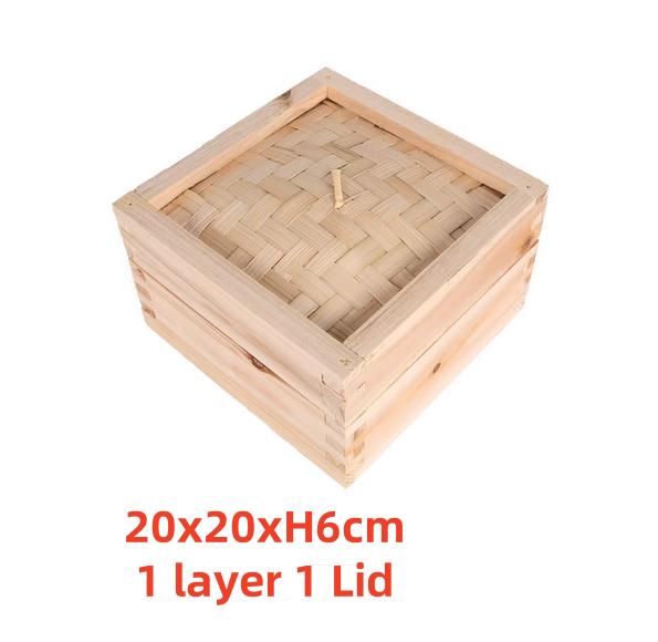 Bambus Holz Quadrat Rechteckig Kochdämpfer Brötchen Dicke Teigtaschen Dämpfer Topf Fisch Reis Gemüse Snack Korb Kochwerkzeuge