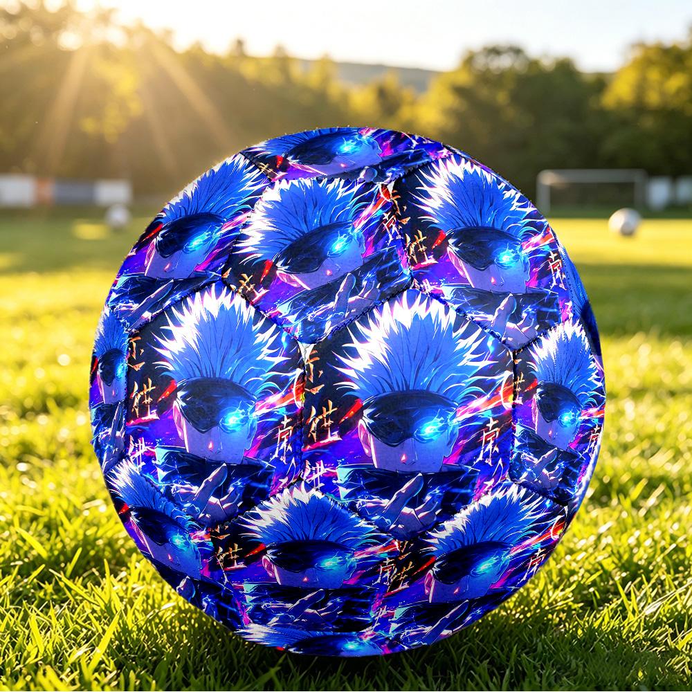 Gojo Satoru Printed Size 5 Standard Football, Waterproof PU Training Soccer Ball for Outdoor Sports