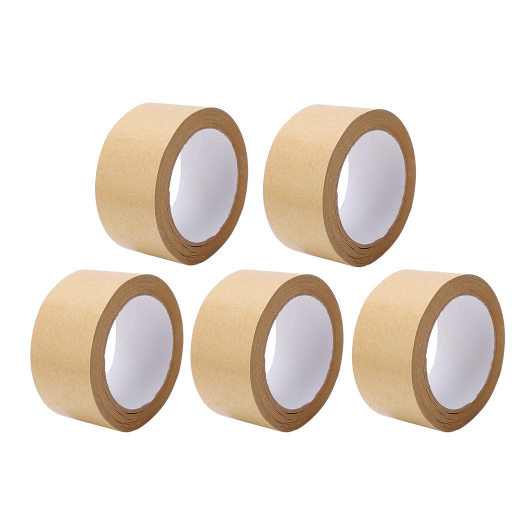 5PCS Kraft Paper Tape Good Toughness Self Adhesive Degradable Environmental Friendly Gummed Packing