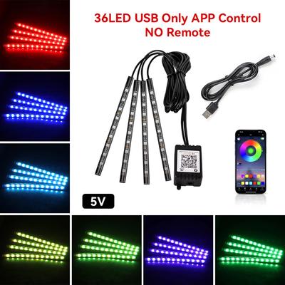 New LED Car Interior Ambient Foot Strip Light Kit Backlight 5V USB Auto Decorative Atmosphere Neon Lamp Vehicle Accessories