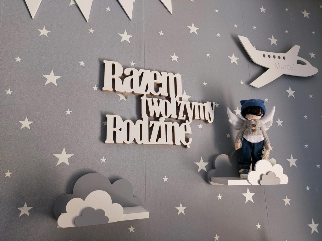 Napis na ścianę ozdoba razem tworzymy rodzinę mdf