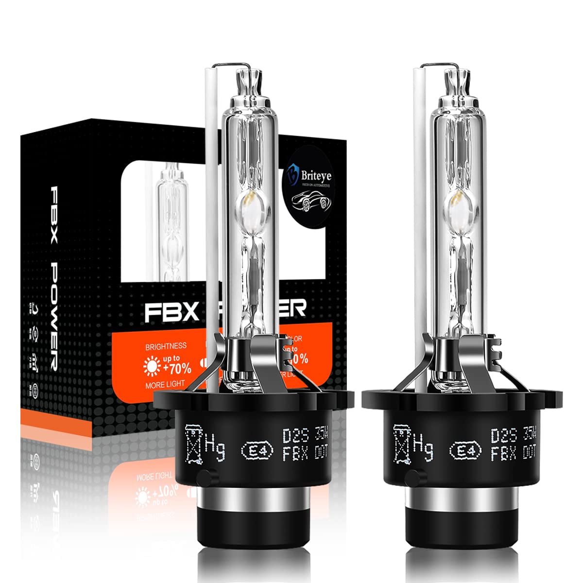 

Briteye D2S HID Headlight Bulb 35W Replacement Bulb 6500K 12V for Cars (2-pack)