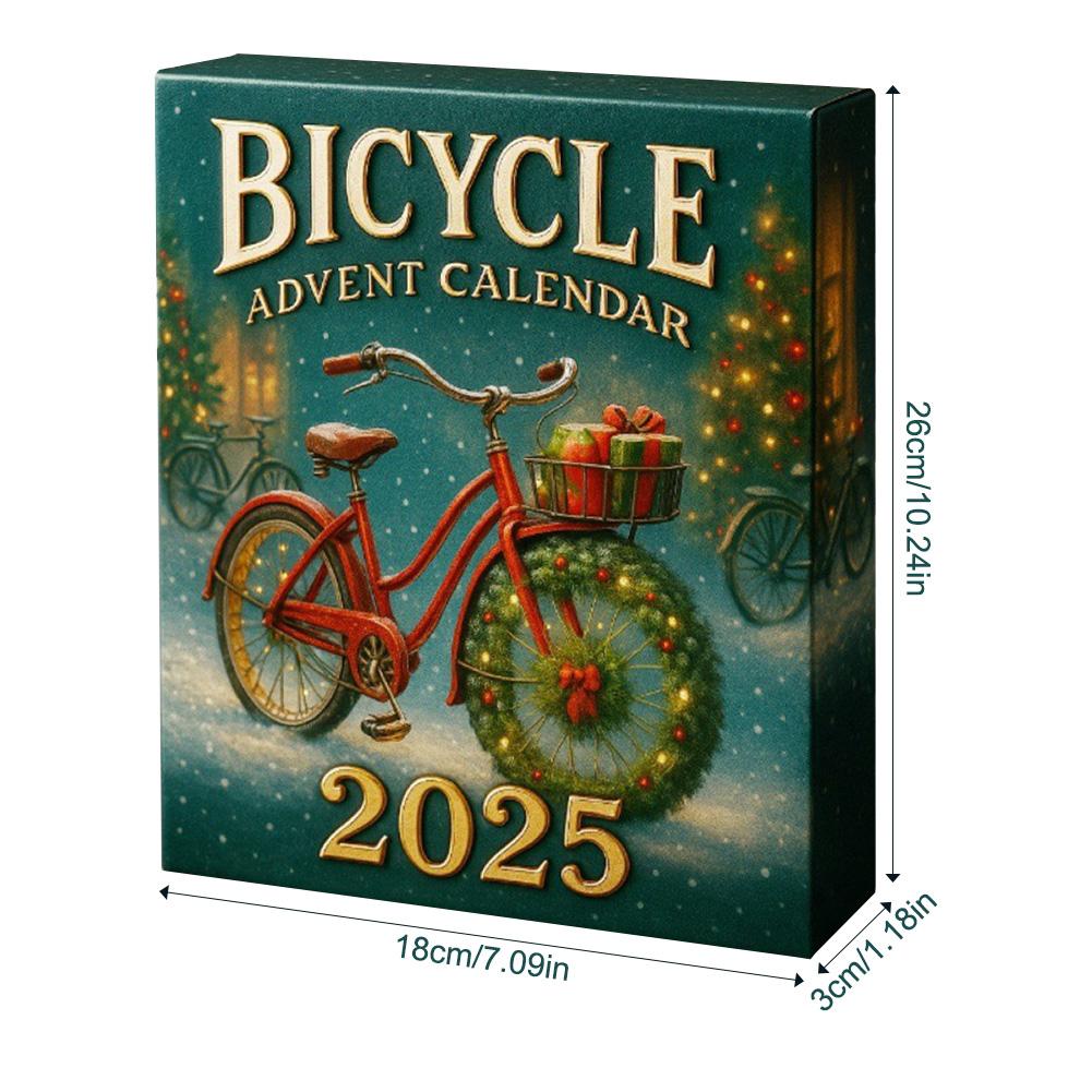 Fahrrad-Adventskalender 2025 Mit 24 Stück Fahrrad-Anhängern Festliche Feiertage