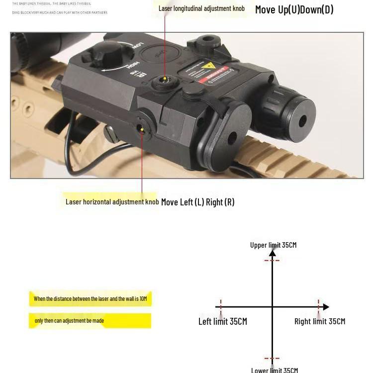 PEQ Adjustable Brightness Tactical Laser Box Lamp for Toy Guns (20MM Universal Fit)