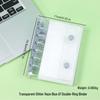 A6A7A8m5 Star Double Buckle Transparent PVC Soft Shell 6-Hole Metal Clip Planner Album Book Cover