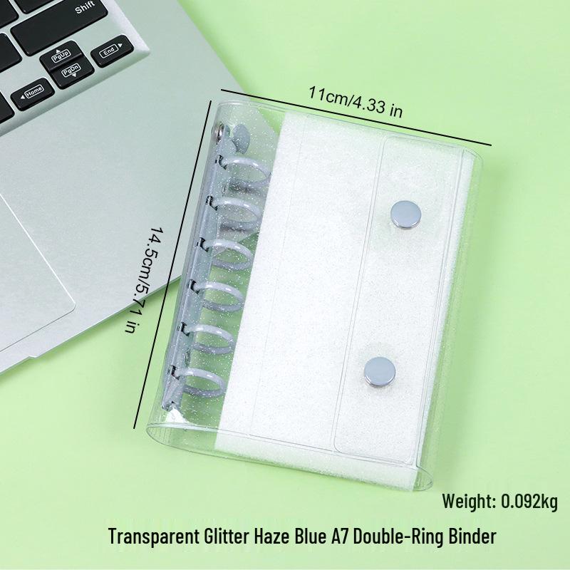 A6A7A8m5 Star Double Buckle Transparent PVC Soft Shell 6-Hole Metal Clip Planner Album Book Cover
