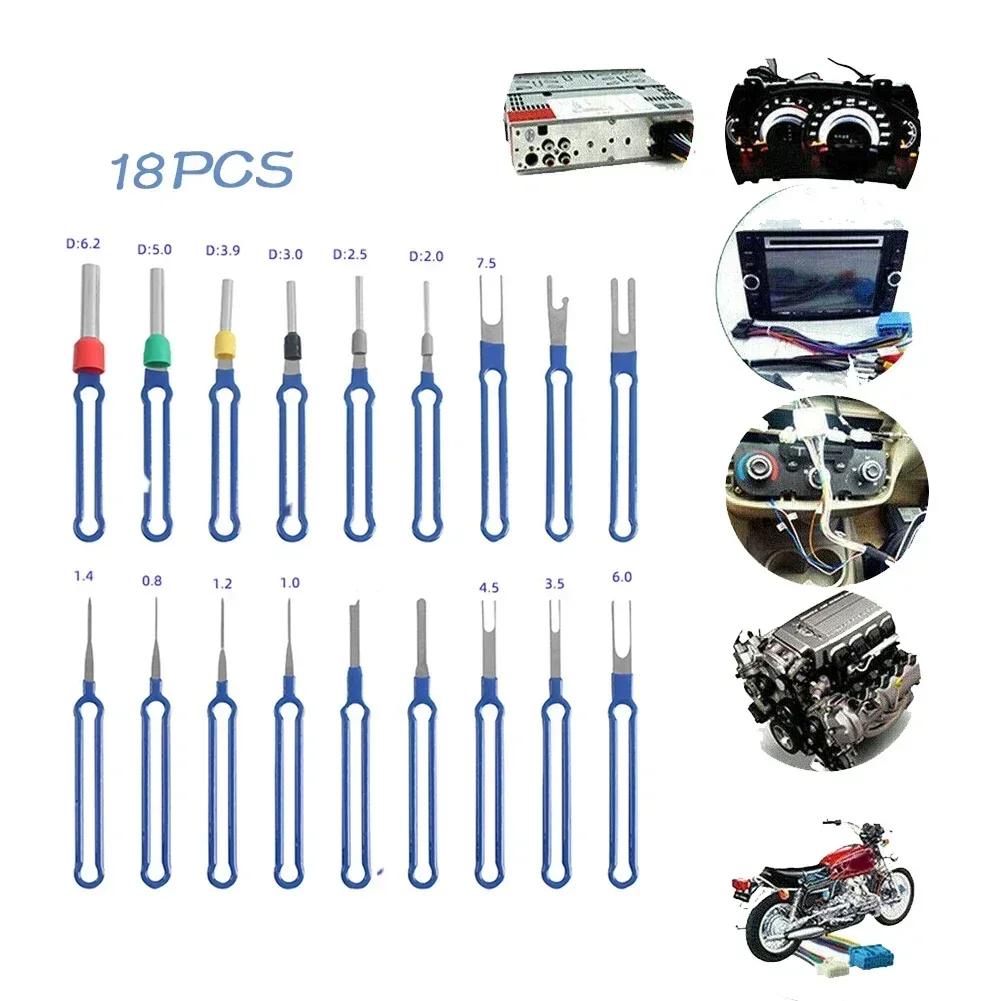 18Pcs Car Terminal Removal Tool Kit Depinning Tool Electrical Connector Pin Removal Car Stylus Wiring Crimp Connector Puller China Mainland