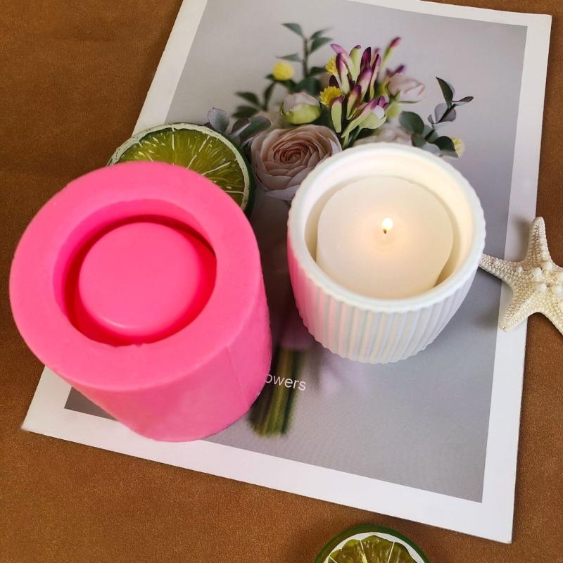 Cylinder Candle Holder Resin Moulds Candlestick Silicone Mold Casting Mould DIY Concrete Epoxy Resin Mold for Home Decor