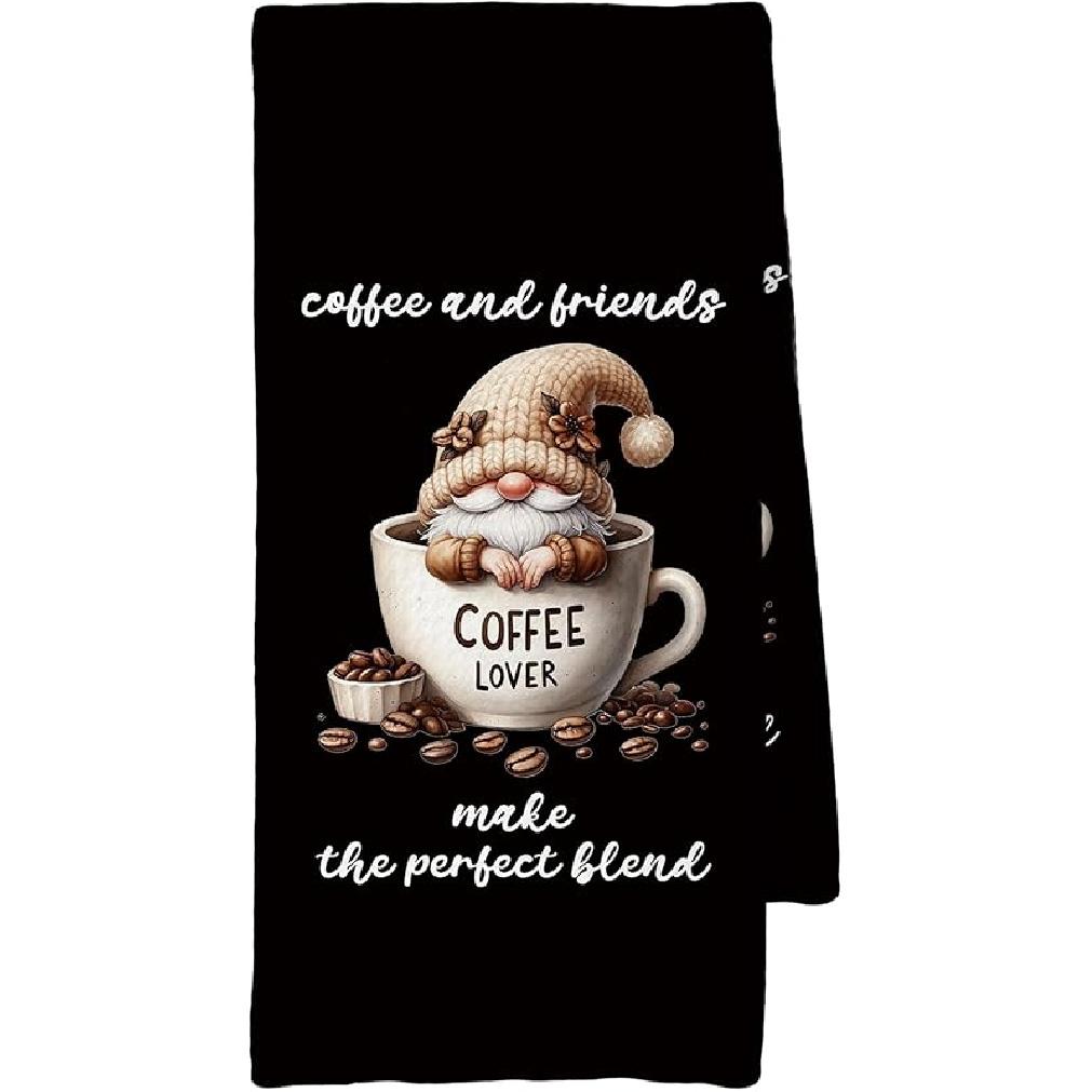 Coffee Kitchen Towels, Coffee-themed Gifts for Women Men Girls, Bar Decor Accessories, 16x24 Inch