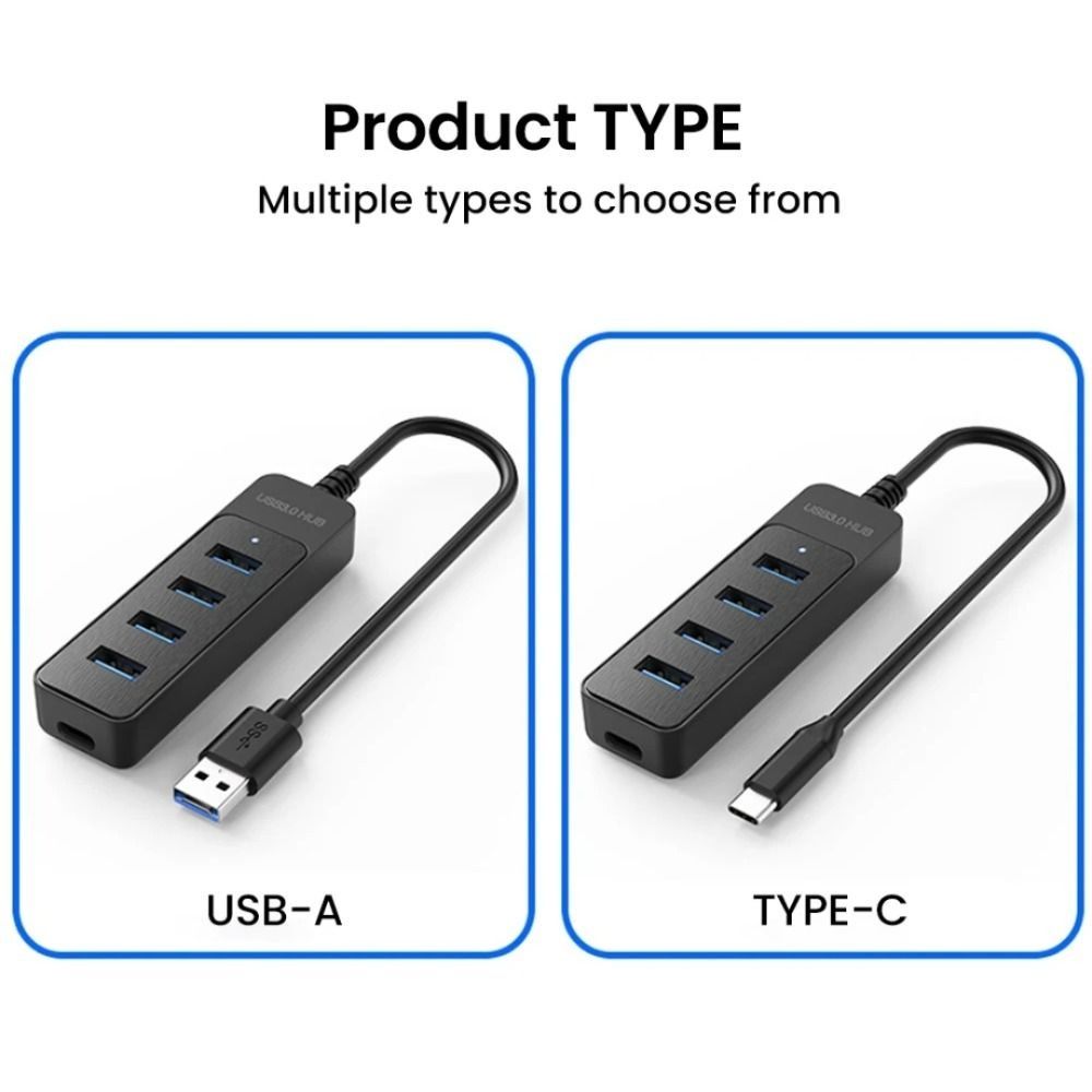 4 Port USB 3.0 Hub with Type C Port Expansion Dock USB 3.0 Splitter Multifunctional High Speed USB Power Adapter Splitter