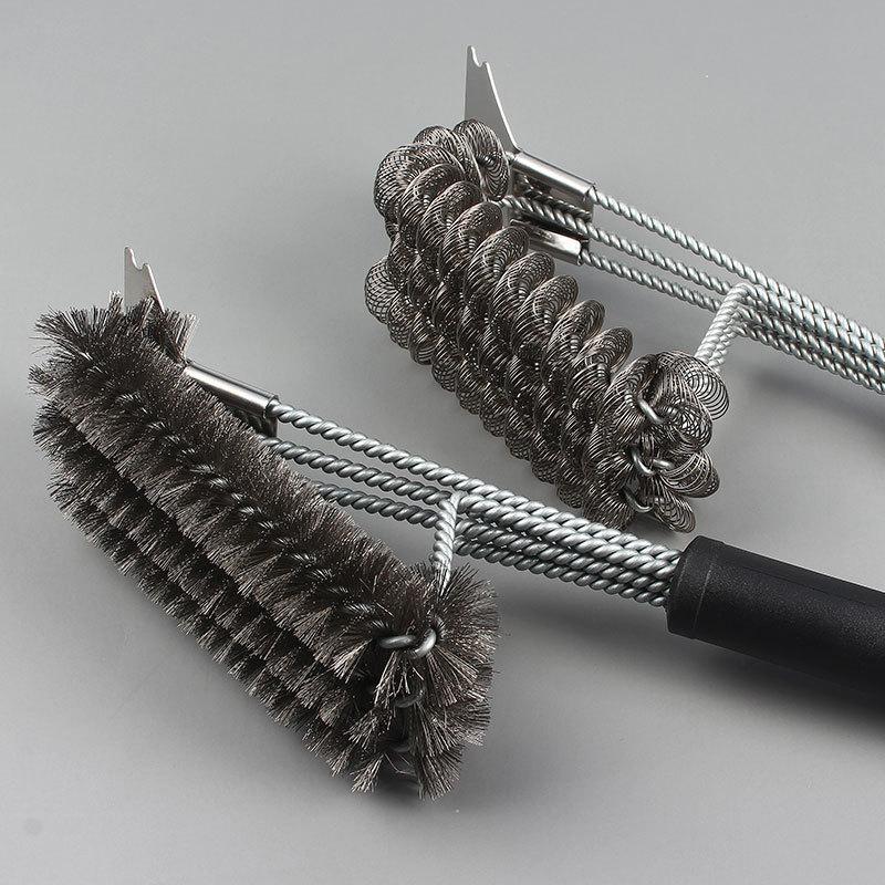 BBQ grill cleaning brush steel wire brush for cleaning BBQ grill and BBQ stove steel brush specialized cleaning tool for BBQ