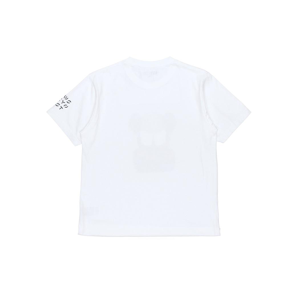 Uniqlo T-shirt Casual Unisex a Maniche Corte con Girocollo e Stampa Cartoon Kaws Bianca 446311-00