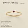 eManco Gold-Plated Non-Constricting Ring for Women - Thin Band with Tiny Diamond Accents and December Birthstone