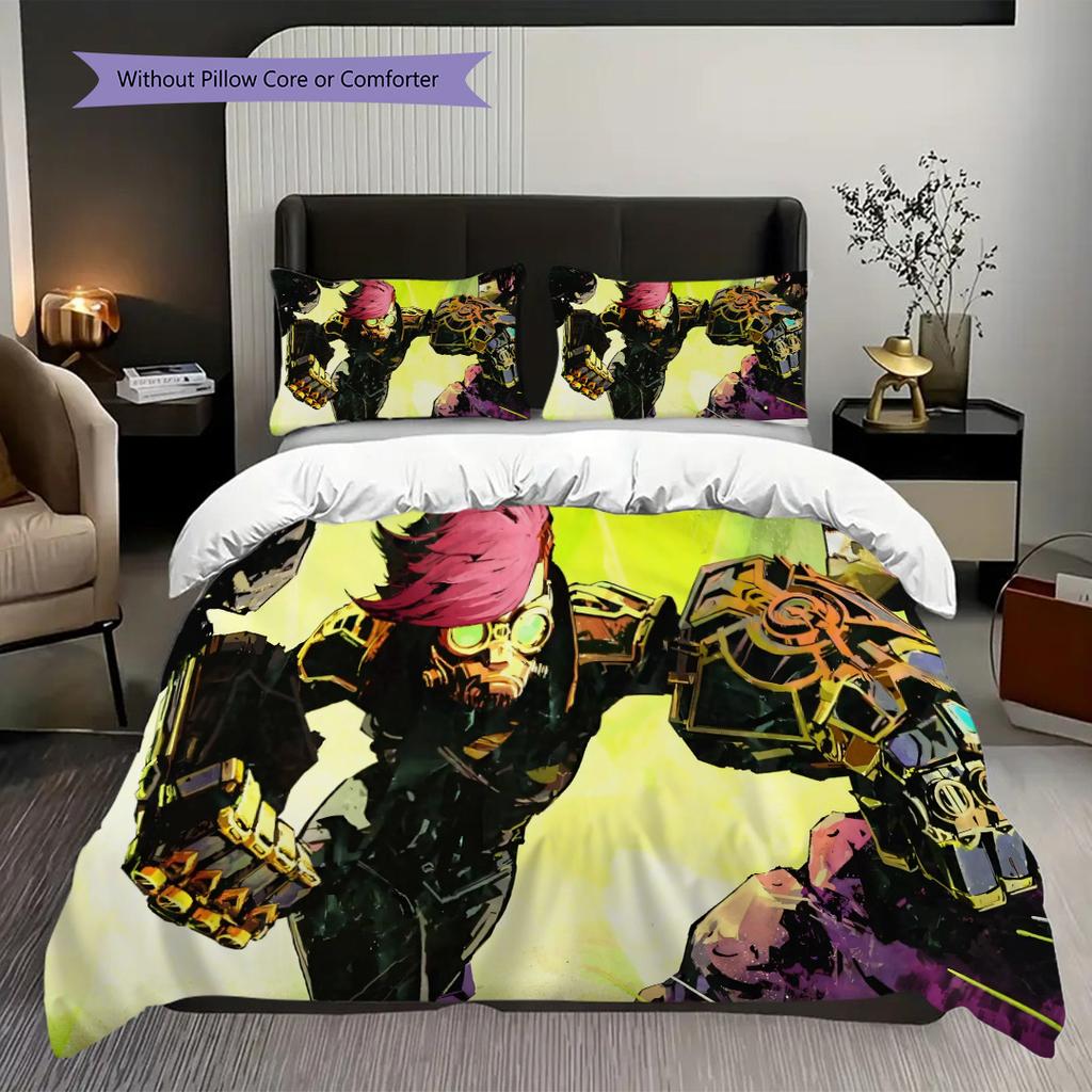 Fantasy Warriors Unite Three-piece set (1 * duvet cover + 2 * pillowcase, without core) 2D Flat Bedding set Duvet cover and pillowcase