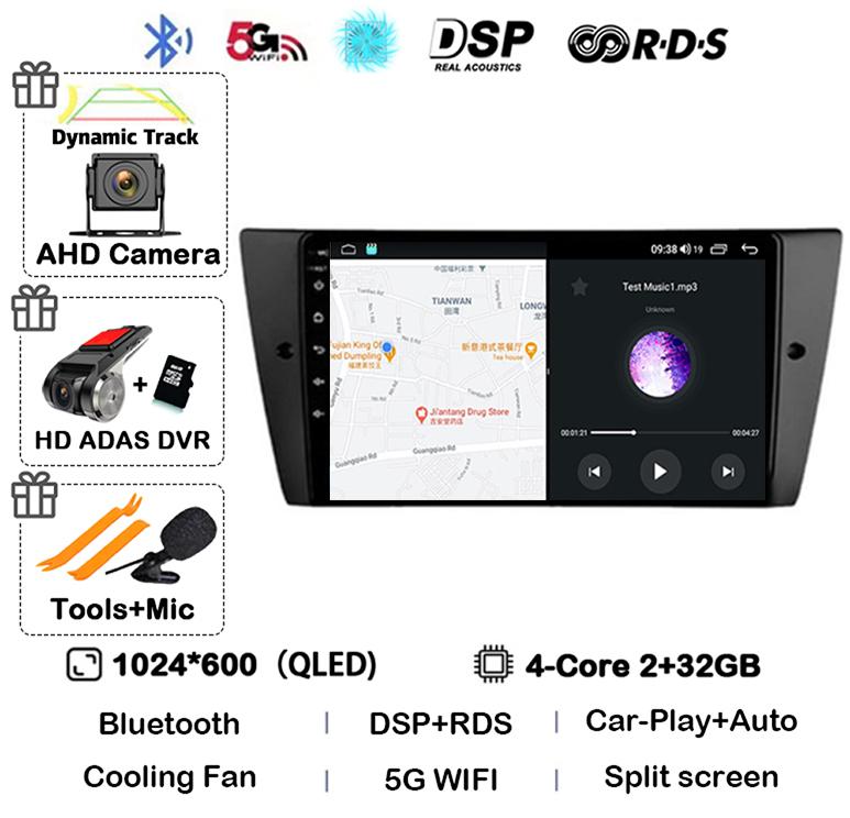Android 14 Wireless Carplay Auto Car Radio For BMW E90 E91 E92 E93 3 Series Multimedia Stereo Video Player Head Unit GPS WIFI+4G