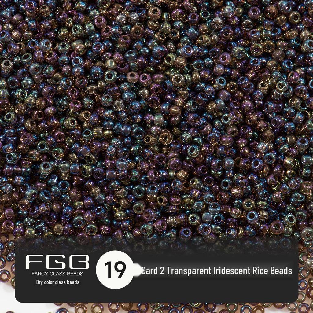 FGB Transparente Irisierende 2mm Runde Glasperlen für DIY Schmuck