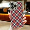Clan Stewart Tartan Plaid Pattern Soft Phone Case For iPhone 15 16 17 Air 14 Pro Max 16E Plus 13 12 Mini Plating Anti-Fall Funda
