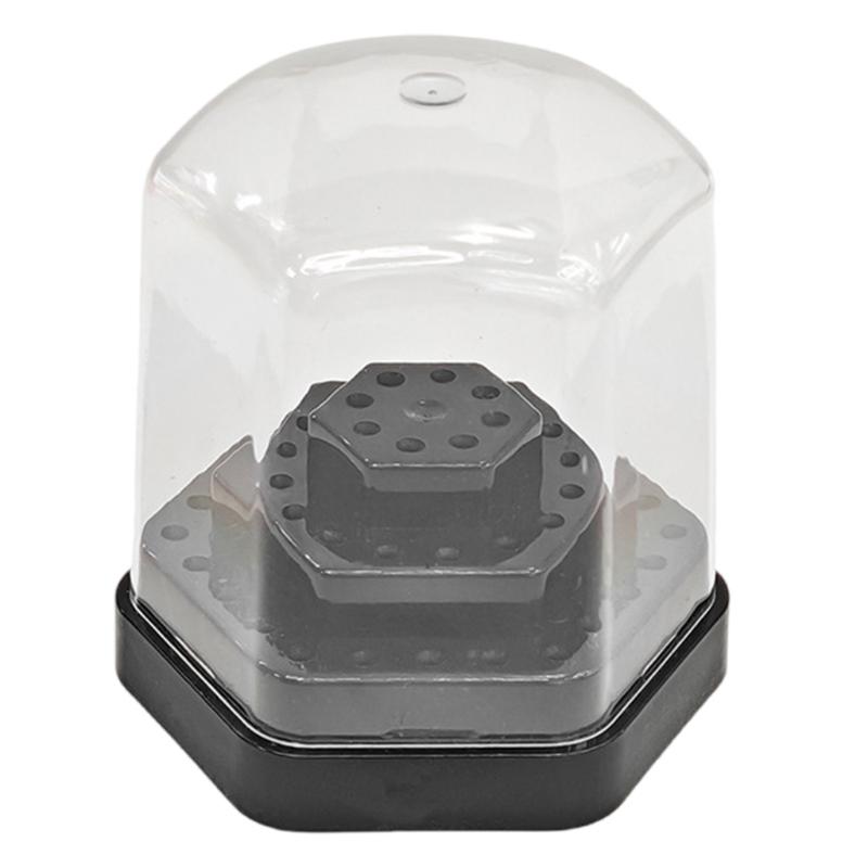 

Portable Art Tool Storage Box With 48 Drill Bit Slots Compact Display Case For Salon Professionals чорний