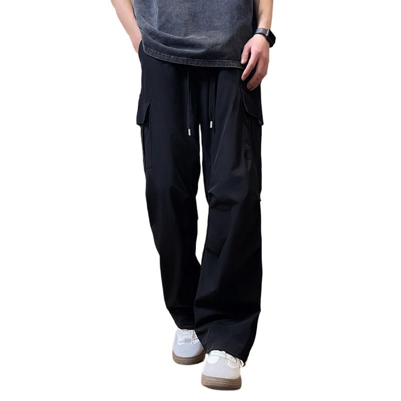 American Retro Drape Casual Pants for Men, Straight-leg Loose, Sporty, Fashionable and High-end Workwear Trousers