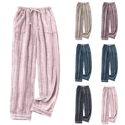 Women's Fashion Fleece Line Thickened Long Pajama Pants