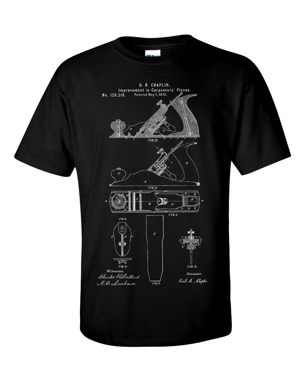 

26 Carpenters Hand Plane Patent Blueprint Gift Chippy Wood Worker T-Shirt Unisex T-Shirt XXL