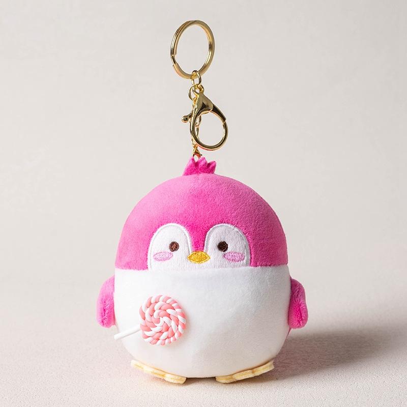 Creative Cute Lollipop Penguin School Bag Pendant Doll Couple Plush Coin Wallet Keychain Hanging Doll Premium Durable